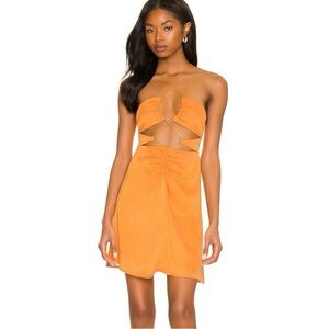 For Love And Lemons Malloy Orange Mini Dress